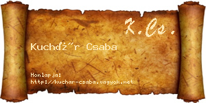 Kuchár Csaba névjegykártya