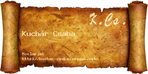 Kuchár Csaba névjegykártya